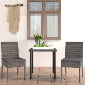 3-piece synthetic rattan gray garden dining set by vidaXL, Garden sets - Ref: Foro24-3065699, Price: 196,99 €, Discount: %