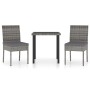 3-piece synthetic rattan gray garden dining set by vidaXL, Garden sets - Ref: Foro24-3065699, Price: 202,15 €, Discount: %