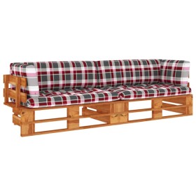 2-seater pallet sofa with brown impregnated pine wood cushions by vidaXL, Garden sets - Ref: Foro24-3066673, Price: 211,33 €,...