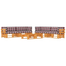 6-piece pallet furniture and honey-impregnated pine wood cushions by vidaXL, Garden sets - Ref: Foro24-3067033, Price: 550,04...