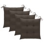 Sillas de jardín 4 uds madera teca con cojines gris taupe de vidaXL, Sillas de jardín - Ref: Foro24-3065640, Precio: 305,39 €...