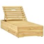 Tumbona de jardín con mesa y cojín de madera de pino impregnada de vidaXL, Tumbonas - Ref: Foro24-3065924, Precio: 146,94 €, ...