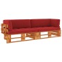 2-seater pallet sofa with brown impregnated pine wood cushions by vidaXL, Garden sets - Ref: Foro24-3066667, Price: 226,46 €,...