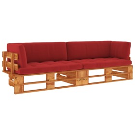 2-Sitzer-Palettensofa mit braun imprägnierten Kiefernholzkissen von vidaXL, Gartensets - Ref: Foro24-3066667, Preis: 222,99 €...