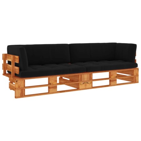 2-Sitzer-Palettensofa mit braun imprägnierten Kiefernholzkissen von vidaXL, Gartensets - Ref: Foro24-3066668, Preis: 239,10 €...