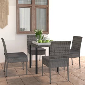 Juego de comedor para jardín 5 piezas ratán sintético gris de vidaXL, Conjuntos de jardín - Ref: Foro24-3065700, Precio: 270,...