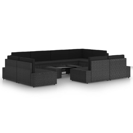 Garden furniture set 10 pieces synthetic rattan and black cushions by vidaXL, Garden sets - Ref: Foro24-3067137, Price: 880,3...