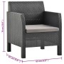 Garden furniture set 3 pieces anthracite gray PP rattan cushions by vidaXL, Garden sets - Ref: Foro24-3067233, Price: 219,53 ...