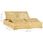 Double lounger and red impregnated pine wood cushions by vidaXL, Loungers - Ref: Foro24-3065990, Price: 278,99 €, Discount: %