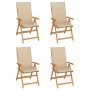 Garden chairs 4 pcs solid teak wood with beige cushions by vidaXL, Garden chairs - Ref: Foro24-3065533, Price: 444,99 €, Disc...