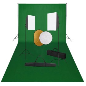 Photo studio kit with softbox lights, background and reflector by vidaXL, Flashes and studio lighting - Ref: Foro24-3067057, ...