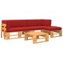 4-piece pallet furniture and honey-impregnated pine wood cushions by vidaXL, Garden sets - Ref: Foro24-3066811, Price: 276,21...