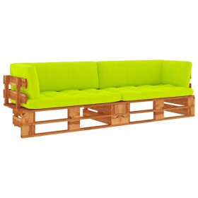 2-Sitzer-Palettensofa mit braun imprägnierten Kiefernholzkissen von vidaXL, Gartensets - Ref: Foro24-3066671, Preis: 198,74 €...