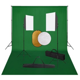 Photography studio kit with softbox lights, backdrop, and reflector by vidaXL, Flashes and studio lighting - Ref: Foro24-3067...