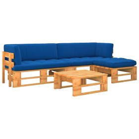 4-piece pallet furniture and honey-impregnated pine wood cushions by vidaXL, Garden sets - Ref: Foro24-3066814, Price: 277,99...