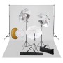 Photo studio kit with lamps, umbrellas, background and reflector by vidaXL, Flashes and studio lighting - Ref: Foro24-3067093...