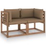 2-seater pallet garden sofa with taupe cushions by vidaXL, Garden sets - Ref: Foro24-3067280, Price: 136,99 €, Discount: %