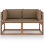 2-seater pallet garden sofa with taupe cushions by vidaXL, Garden sets - Ref: Foro24-3067280, Price: 136,99 €, Discount: %