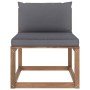 Central garden pallet sofa with anthracite grey cushions by vidaXL, Outdoor sofas - Ref: Foro24-3067248, Price: 84,91 €, Disc...