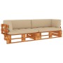 Two-seater pallet sofa with pine wood cushions in brown impregnated wood. by vidaXL, Garden sets - Ref: Foro24-3066664, Price...