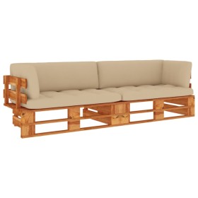 2-Sitzer Paletten-Sofakissen imprägniertes Kiefernholz braun von vidaXL, Gartensets - Ref: Foro24-3066664, Preis: 244,99 €, R...