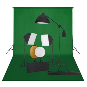 Photo studio kit with softbox lights, background and reflector by vidaXL, Flashes and studio lighting - Ref: Foro24-3067064, ...