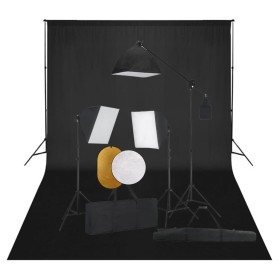 Photo studio kit with softbox lights, background and reflector by vidaXL, Flashes and studio lighting - Ref: Foro24-3067065, ...