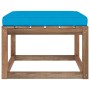 Garden stool footrest with light blue cushion by vidaXL, Modular outdoor sofas - Ref: Foro24-3067264, Price: 66,74 €, Discoun...