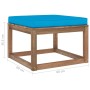 Garden stool footrest with light blue cushion by vidaXL, Modular outdoor sofas - Ref: Foro24-3067264, Price: 66,74 €, Discoun...