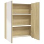 Badezimmerspiegelschrank aus MDF in Weiß und Eiche, 60 x 15 x 75 cm von vidaXL, Badezimmerwaschtische - Ref: Foro24-331530, P...