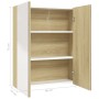 Armario de espejo de baño MDF blanco y roble 60x15x75 cm de vidaXL, Tocadores de baño - Ref: Foro24-331530, Precio: 121,51 €,...