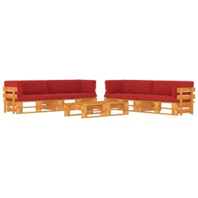 6-piece pallet furniture and honey-impregnated pine wood cushions by vidaXL, Garden sets - Ref: Foro24-3067027, Price: 584,18...