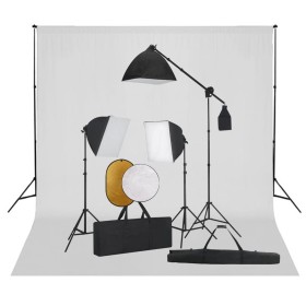 Kit de estudio fotográfico con luces softbox fondo y reflector de vidaXL, Flashes e iluminaciones de estudio - Ref: Foro24-30...