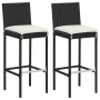 Garden bar furniture set 3 pieces and black cushions by vidaXL, Garden sets - Ref: Foro24-3064881, Price: 354,12 €, Discount: %