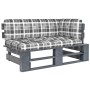 Corner garden sofa made of gray impregnated pine wood pallets by vidaXL, Modular outdoor sofas - Ref: Foro24-3066566, Price: ...