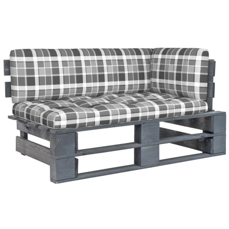 Corner garden sofa made of gray impregnated pine wood pallets by vidaXL, Modular outdoor sofas - Ref: Foro24-3066566, Price: ...