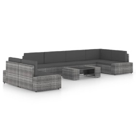 Garden furniture set 8 pieces and gray synthetic rattan cushions by vidaXL, Garden sets - Ref: Foro24-3067174, Price: 713,99 ...