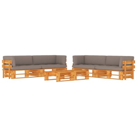 6-piece pallet furniture and honey-impregnated pine wood cushions by vidaXL, Garden sets - Ref: Foro24-3067029, Price: 629,62...