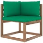 Eck-Gartensofa aus Paletten mit grünen Kissen von vidaXL, Outdoor-Sofas - Ref: Foro24-3067241, Preis: 72,48 €, Rabatt: %