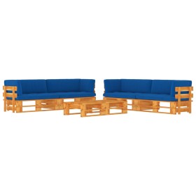 6-piece pallet furniture and honey-impregnated pine wood cushions by vidaXL, Garden sets - Ref: Foro24-3067030, Price: 584,18...