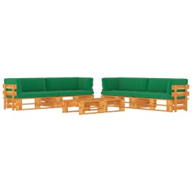 6-piece pallet furniture and honey-impregnated pine wood cushions by vidaXL, Garden sets - Ref: Foro24-3067026, Price: 536,91...