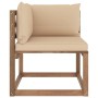 Garden pallet corner sofa with beige cushions by vidaXL, Outdoor sofas - Ref: Foro24-3067239, Price: 89,02 €, Discount: %