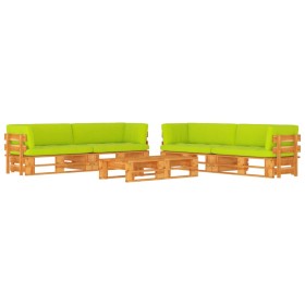 6-piece pallet furniture and honey-impregnated pine wood cushions by vidaXL, Garden sets - Ref: Foro24-3067031, Price: 539,37...