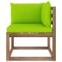 Corner pallet garden sofa with lime green cushions by vidaXL, Outdoor sofas - Ref: Foro24-3067247, Price: 72,99 €, Discount: %