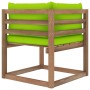 Corner pallet garden sofa with lime green cushions by vidaXL, Outdoor sofas - Ref: Foro24-3067247, Price: 72,99 €, Discount: %