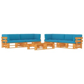 6-piece pallet furniture and honey-impregnated pine wood cushions by vidaXL, Garden sets - Ref: Foro24-3067025, Price: 564,31...