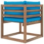 Corner pallet garden sofa with light blue cushions by vidaXL, Outdoor sofas - Ref: Foro24-3067240, Price: 79,99 €, Discount: %