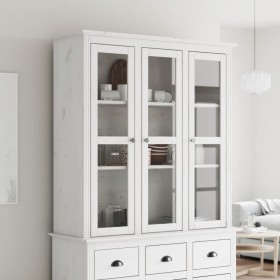 Armario con puertas de vidrio BODO madera maciza pino blanco de vidaXL, Aparadores - Ref: Foro24-355077, Precio: 260,99 €, De...