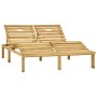 Tumbona doble y cojines negros madera pino impregnada de vidaXL, Tumbonas - Ref: Foro24-3065901, Precio: 224,65 €, Descuento: %