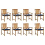 Garden chairs with cushions 8 pcs solid acacia wood by vidaXL, Garden chairs - Ref: Foro24-3078176, Price: 533,27 €, Discount: %